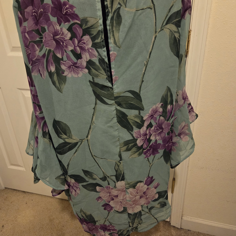 Floral Print Blouse with Ruffled Sleeves - Picture 4 of 5